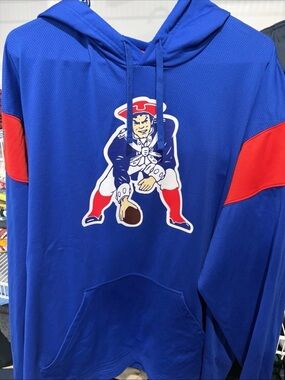 New England Patriots NFL Nike Dri Fit Retro Logo Hoodie Size Large